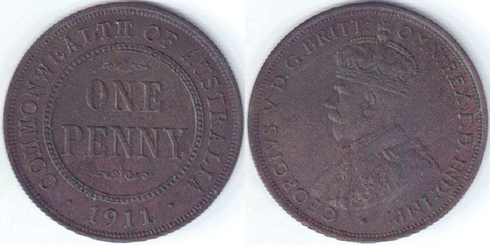 1911 Australia Penny (EF) A003010